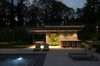 Lighting at UP Studio's Free Float Pool House creates a dramatic setting for entertaining at night. Photo 4 of Free Float Pool Cabana modern home