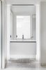 Modern home with Bath Room, Ceiling Lighting, Terrazzo Floor, Wall Mount Sink, Subway Tile Wall, and Recessed Lighting. Floating Bathroom Vanity Photo 7 of Chelsea Pied-à-Terre