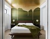 Modern home with Bedroom, Night Stands, Bed, Light Hardwood Floor, and Accent Lighting. Historical Canopy Bed Inspired Room Feature Photo 9 of Chelsea Pied-à-Terre
