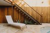 Modern home with Staircase, Metal Tread, Cable Railing, and Metal Railing. Exterior stair up to a roof deck Photo 11 of Curves House