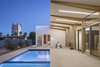 Modern home with Outdoor, Side Yard, Desert, Decomposed Granite Patio, Porch, Deck, Trees, and Pavers Patio, Porch, Deck. Lights light up the stairs to the roof deck. Photo 16 of Sol House