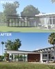 Modern home with Outdoor, Front Yard, Pavers Patio, Porch, Deck, and Grass. Before and After Photo 2 of Modern Manor