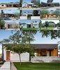 Modern home with Outdoor. Compilation of the front elevations of the historic homes in the neighborhood and the resulting modern elevation of 'Link' Photo of Link House