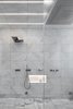 Modern home with Bath Room, Marble Wall, Undermount Sink, Marble Floor, Ceiling Lighting, Freestanding Tub, Enclosed Shower, and Engineered Quartz Counter. Steam shower with lit niche Photo 7 of Cliff House