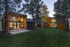 Modern home with Exterior, Shingles Roof Material, Gable RoofLine, House, Wood Siding Material, and Flat RoofLine. Front approach. Photo 5 of Ranger’s Ridge