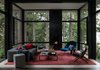 Modern home with Living Room, Chair, Coffee Tables, Gas Burning Fireplace, Sofa, and Dark Hardwood Floor. Living Room Photo 2 of Tree House