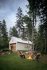 Modern home with Outdoor, Back Yard, Grass, Gardens, Trees, and Boulders. Southwest View Photo 6 of The Long Studio