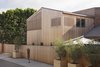 Modern home with Exterior, House Building Type, and Wood Siding Material. The custom milled siding is Alaskan yellow cedar and chosen specially for how it will gray out over time. Photo of Slatted Beach Retreat