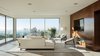Modern home with Living Room, Gas Burning Fireplace, Accent Lighting, Ceiling Lighting, Sofa, Light Hardwood Floor, Recessed Lighting, Chair, and Ribbon Fireplace. Living Area Photo 7 of Minimal House One