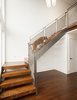 Modern home with Staircase, Wood Tread, and Metal Railing. new open riser stair, custom fabricated steel and perforated panels Photo 4 of Glen Park House