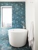Modern home with Bath Room, Cement Tile Floor, Soaking Tub, Open Shower, Recessed Lighting, and Ceramic Tile Wall. soaking tub in a corner of the master bathroom Photo 11 of Glen Park House