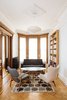 Modern home with Living Room, Recliner, Coffee Tables, Chair, Sofa, Pendant Lighting, Accent Lighting, Medium Hardwood Floor, and Light Hardwood Floor. Study/Library Photo 7 of Brooklyn Brownstone