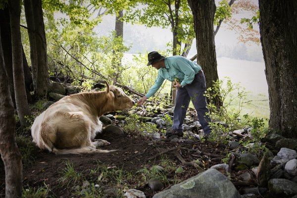 Sam von Trapp at work on the family farm.