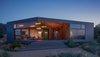 Modern home with Outdoor, Shrubs, Grass, Front Yard, Walkways, and Small Patio, Porch, Deck. Exterior, night shot Photo 2 of Lake Berryessa Custom Home