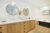Modern home with Bath Room, Subway Tile Wall, Ceiling Lighting, Medium Hardwood Floor, Recessed Lighting, Engineered Quartz Counter, Freestanding Tub, and Undermount Sink. Master Bathroom Photo 17 of SL House