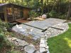 Modern home with Outdoor, Hardscapes, Woodland, Back Yard, Trees, Grass, Garden, Gardens, Pavers Patio, Porch, Deck, Large Patio, Porch, Deck, Decking Patio, Porch, Deck, Stone Patio, Porch, Deck, Wood Patio, Porch, Deck, and Shrubs. Exterior lawn, fountain, terrace, water channel, deck and window wall Photo 10 of Architect's own Home