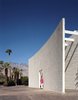 Modern home with Exterior, Mid-Century Building Type, Concrete Siding Material, and Flat RoofLine. A 23-foot breeze block brise soleil flanks the entrance of the Parker Palm Springs. Photo 2 of Parker Palm Springs
