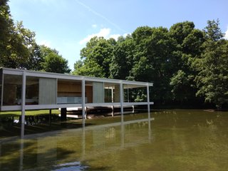 In 2018, yet another severe flood threatened the Farnsworth House. In 1996, windows broke, and art was swept down the river during a tragic flood.