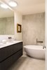 Modern home with Bath Room, Porcelain Tile Floor, Freestanding Tub, and Wall Mount Sink. Boffi Georgetown Waterfront Condo Project - Master Bath Photo 5 of Waterfront Condo Project