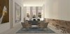 Modern home with Living Room, Chair, Coffee Tables, Bookcase, Ceiling Lighting, Recessed Lighting, Light Hardwood Floor, and Gas Burning Fireplace. Sitting Photo 6 of Mercer Street Loft