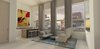 Modern home with Living Room, Bookcase, Coffee Tables, Sofa, Chair, Recessed Lighting, Light Hardwood Floor, and Ceiling Lighting. Entertainment Photo 7 of Mercer Street Loft
