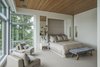 Modern home with Bedroom, Night Stands, Bed, Chair, Storage, Shelves, and Recessed Lighting. Master Bedroom Photo 4 of Long Island Sound House