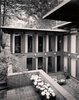 Modern home with Outdoor, Shrubs, Trees, Flowers, Gardens, Walkways, Back Yard, Raised Planters, Pavers Patio, Porch, Deck, Garden, Horizontal Fences, Wall, and Landscape Lighting. The Peter Carras Residence1961 (Dow Test House) Photo 2 of The Peter Carras Residence 1961 (Dow Test House) by Alden B. Dow