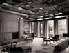 Modern home with Living Room, Recessed Lighting, Wall Lighting, Accent Lighting, Ceiling Lighting, Table Lighting, Floor Lighting, Chair, Sofa, Wood Burning Fireplace, Ottomans, and End Tables. The Peter Carras Residence1961 (Dow Test House) Photo 5 of The Peter Carras Residence 1961 (Dow Test House) by Alden B. Dow