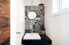 Custom sliding door made with reclaimed wood, tiles by RAMACIERI SOLIGO Photo 7 of Concept DUB House modern home