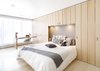 Modern home with Bedroom, Bed, Ceiling Lighting, Wall Lighting, Recessed Lighting, Light Hardwood Floor, and Chair. Daughter's Bedroom Photo 5 of Apartment of Perfect Brightness