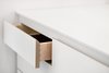 Modern home with Kitchen, Engineered Quartz Counter, and White Cabinet. Detail of plywood cabinets clad in white Fenix. Cabinets designed by RobitailleCurtis, built by Kastella. Photo 8 of Winchester Residence