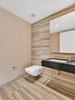Powder Room with Travertine Photo 4 of Now renting: A home in the sky overlooking Manhattan's World Trade Center modern home
