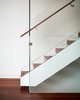 Modern home with Staircase, Glass Railing, and Wood Tread. Floating stairs up to bedroom floor Photo 2 of SF House-Tech-Art-Play