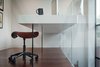 Modern home with Office, Dark Hardwood Floor, Study Room Type, Desk, and Chair. Custom worktop Photo 9 of SF House-Tech-Art-Play
