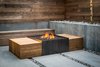 Modern home with Outdoor, Small Patio, Porch, Deck, Trees, Concrete Patio, Porch, Deck, Hardscapes, Landscape Lighting, Wood Fences, Wall, Raised Planters, Back Yard, Shrubs, Walkways, and Hanging Lighting. Fire pit Photo 12 of SF House-Tech-Art-Play