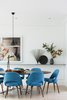 Modern home with Dining Room, Ceiling Lighting, Shelves, Chair, Table, Pendant Lighting, and Light Hardwood Floor. Dining room Photo 8 of Sea Cliff Preppy Contemporary