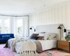 Modern home with Light Hardwood Floor, Ceiling Lighting, and Chair. Master bedroom Photo 17 of Sea Cliff Preppy Contemporary