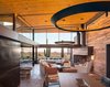 Modern home with Living Room, Wood Burning Fireplace, Sofa, and Standard Layout Fireplace. Great Room looking South Photo 8 of Saguaro Ridge/Orem Residence