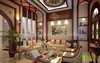 Modern home with Living Room, Sofa, Bench, Chair, Sectional, Console Tables, Coffee Tables, End Tables, Ceiling Lighting, Table Lighting, Floor Lighting, Wall Lighting, Pendant Lighting, Medium Hardwood Floor, Standard Layout Fireplace, and Light Hardwood Floor. Home Living Room Design View Photo 5 of Stunning 3D Home Living Room Design View
