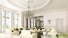 Modern home with Living Room, Chair, Sofa, Coffee Tables, Ceiling Lighting, Console Tables, Sectional, Floor Lighting, Wall Lighting, Table Lighting, Medium Hardwood Floor, Light Hardwood Floor, and Standard Layout Fireplace. Classic Living Room Idea Photo 2 of Dramatic Classic Living Room Idea