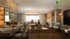 Modern home with Living Room, Chair, Sofa, Bookcase, Recliner, Coffee Tables, Ceiling Lighting, Table Lighting, Console Tables, Wall Lighting, Dark Hardwood Floor, Standard Layout Fireplace, Medium Hardwood Floor, and Wood Burning Fireplace. Inspiration Modern 3D Living Room Design View Photo 3 of Dramatic Classic Living Room Idea