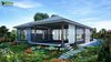 Modern home with Outdoor, Trees, Garden, Grass, Front Yard, Gardens, Flowers, Walkways, Wood Patio, Porch, Deck, Small Patio, Porch, Deck, Swimming Pools, Tubs, Shower, Small Pools, Tubs, Shower, Vertical Fences, Wall, and Landscape Lighting. Modern Villa Exterior Rendering Photo 2 of Dreamy Modern House Rendering Ideas by Yantram Exterior Rendering Services - Sydney, Australia