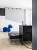 Modern home with Living Room, Sofa, Chair, Sectional, Coffee Tables, End Tables, Console Tables, Ceiling Lighting, Floor Lighting, Table Lighting, Wall Lighting, and Light Hardwood Floor. View from the entrance to the Living Room Photo 8 of A|A Duplex