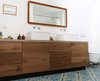 Modern home with Bath Room, Engineered Quartz Counter, Concrete Floor, Pedestal Sink, Freestanding Tub, and Ceiling Lighting. kids bath room Photo 2 of A house in the mountains