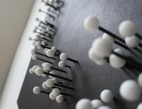 ”MOCAP “ wall clock
description: Most wall-clocks have the same basic shape: round. Also the same looking time-indication by numbers or stripes.
"MOCAP" steps away from the basic..
It's appearance leans more to a piece of conceptual art ,then to a basic time-telling clock.
The big wall clock will catch your eye by changing shape when you walk around it. When you stand in front of the clock: the numbers are clear and visible. When you walk around it: numbers slowly dissolve, and seem to fall apart in little floating white balls.
This optical illusion results in a striking and intriguing piece of wall-art. Inspired by "MOTION CAPTURE" technique used in movies such as" Lord of the rings"+"Avatar"

Design: J.P.Meulendijks for www.Planktonstation.nl
material: wood (recycled)
dimensions: Height: 79 cm. / 31 inch width: 79 cm./ 31 inch depth: 10 cm./ 4 inch .
color: Clock-face finished in matted black, causing the bright white balls to seemingly float in mid-air.
-Clock-hands finished in anthracite so they are subtle visible. against the matted black background .