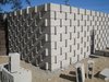 Modern home with Outdoor, Side Yard, Desert, Concrete Patio, Porch, Deck, and Horizontal Fences, Wall. Decorative block wall forms a storage room Photo 6 of Modern Jewel in the Desert