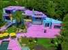 Modern home with Outdoor, Front Yard, Rooftop, Grass, Hardscapes, Boulders, Garden, Trees, Large Pools, Tubs, Shower, Large Patio, Porch, Deck, Decomposed Granite Patio, Porch, Deck, Horizontal Fences, Wall, and Landscape Lighting. Drone view...driveway is really gray! Photo of Color Crazy