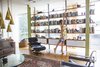 Modern home with Living Room, Chair, Sofa, Ceiling Lighting, Pendant Lighting, Cork Floor, Bookcase, Rug Floor, and Coffee Tables. Living Room Photo 3 of Hiss Studio