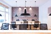 Modern home with Office, Lamps, Desk, Study Room Type, and Chair. Open space with custom-made desks Photo 2 of Startup office in Prezlauer Berg