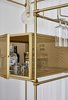 Modern home with Storage Room and Shelves Storage Type. The guest rooms are designed to be layered spaces, where functional zones are separated by Art Deco-inspired, freestanding shelves or sheer curtains. Photo 8 of Roomers Munich